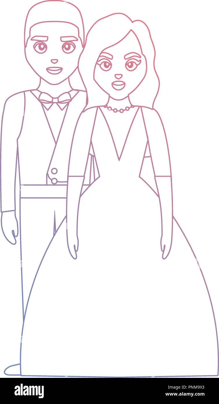 wedding couple icon over white background, vector illustration Stock ...