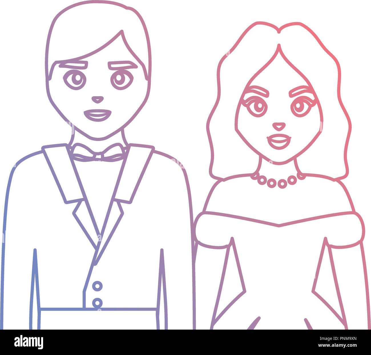 wedding couple icon over white background, vector illustration Stock ...