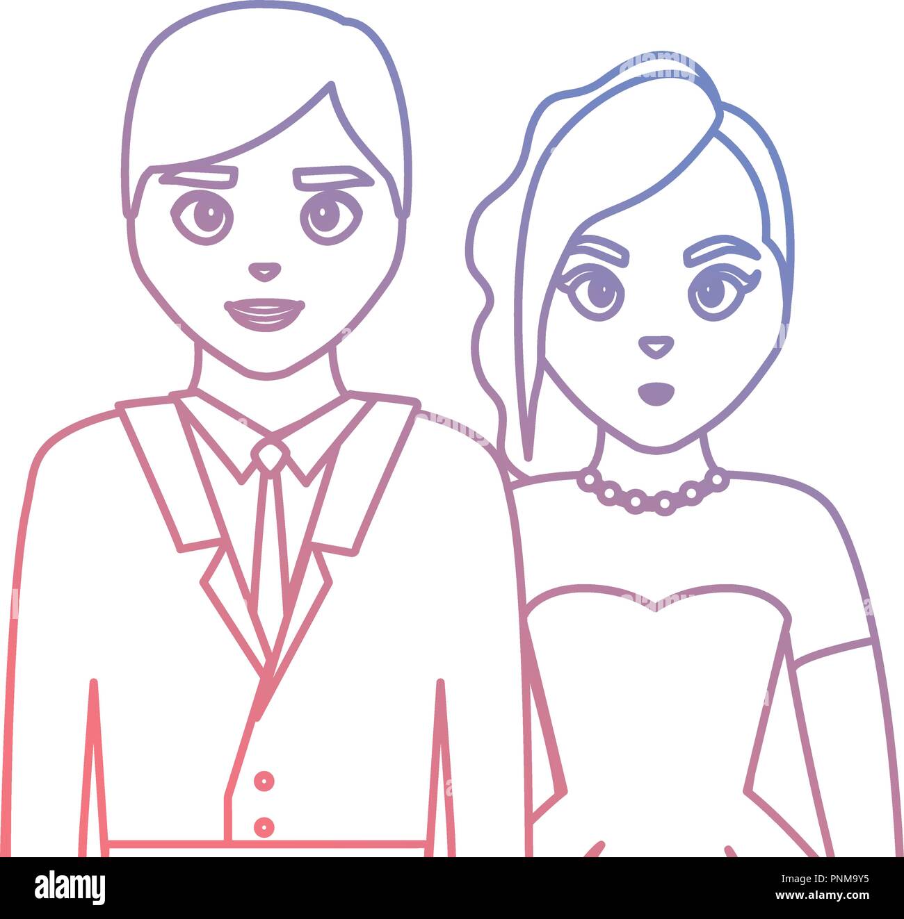 wedding couple icon over white background, vector illustration Stock ...