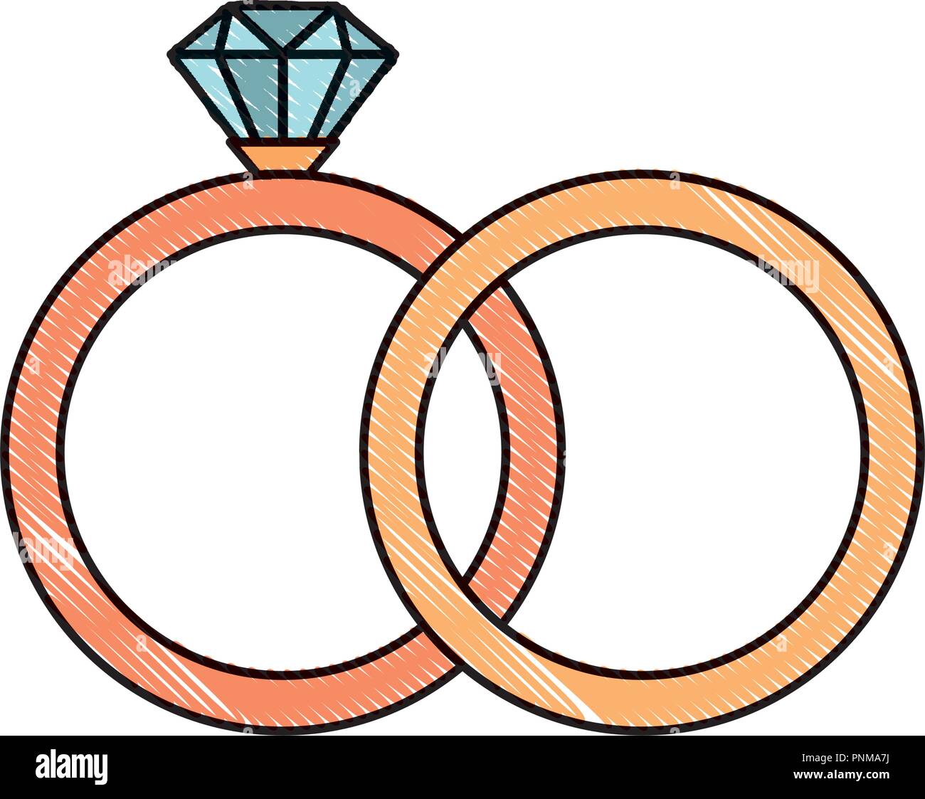wedding rings love jewelry symbol vector illustration Stock Vector