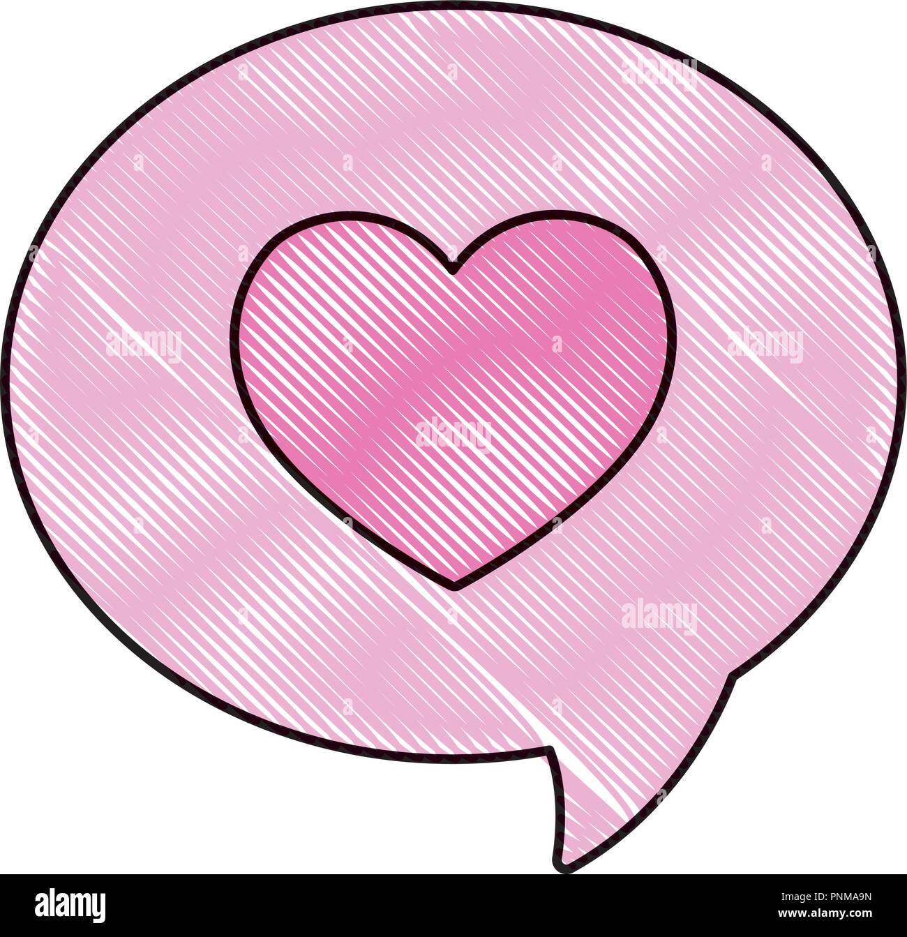 speech bubble love heart message vector illustration Stock Vector Image ...
