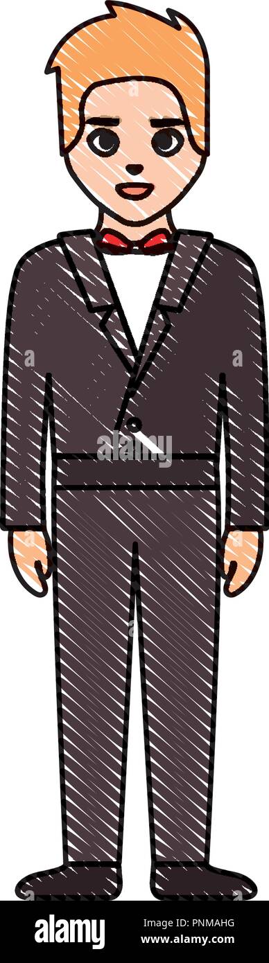 wedding man standing with elegant suit vector illustration Stock Vector ...