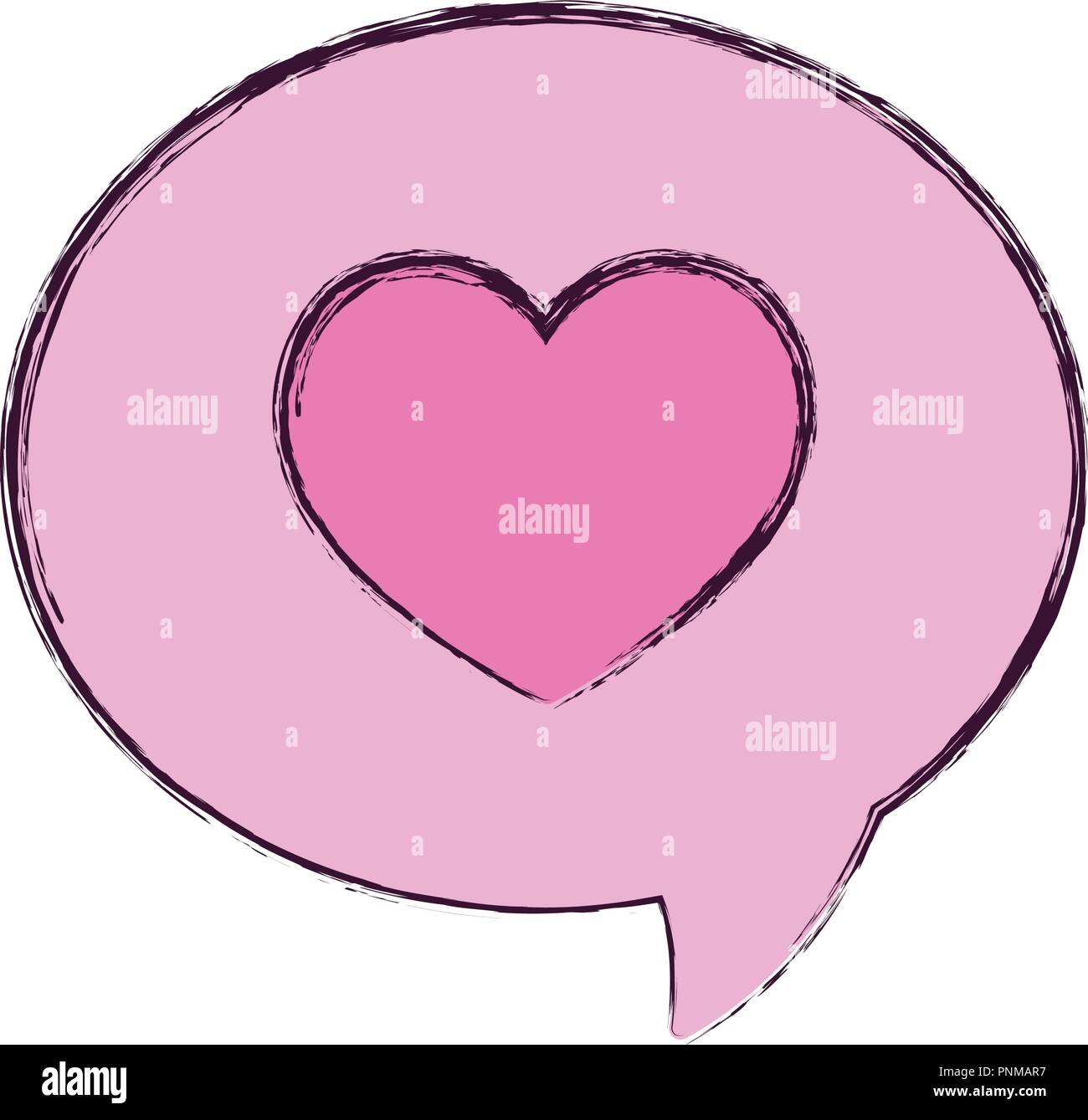 speech bubble love heart message vector illustration Stock Vector Image ...