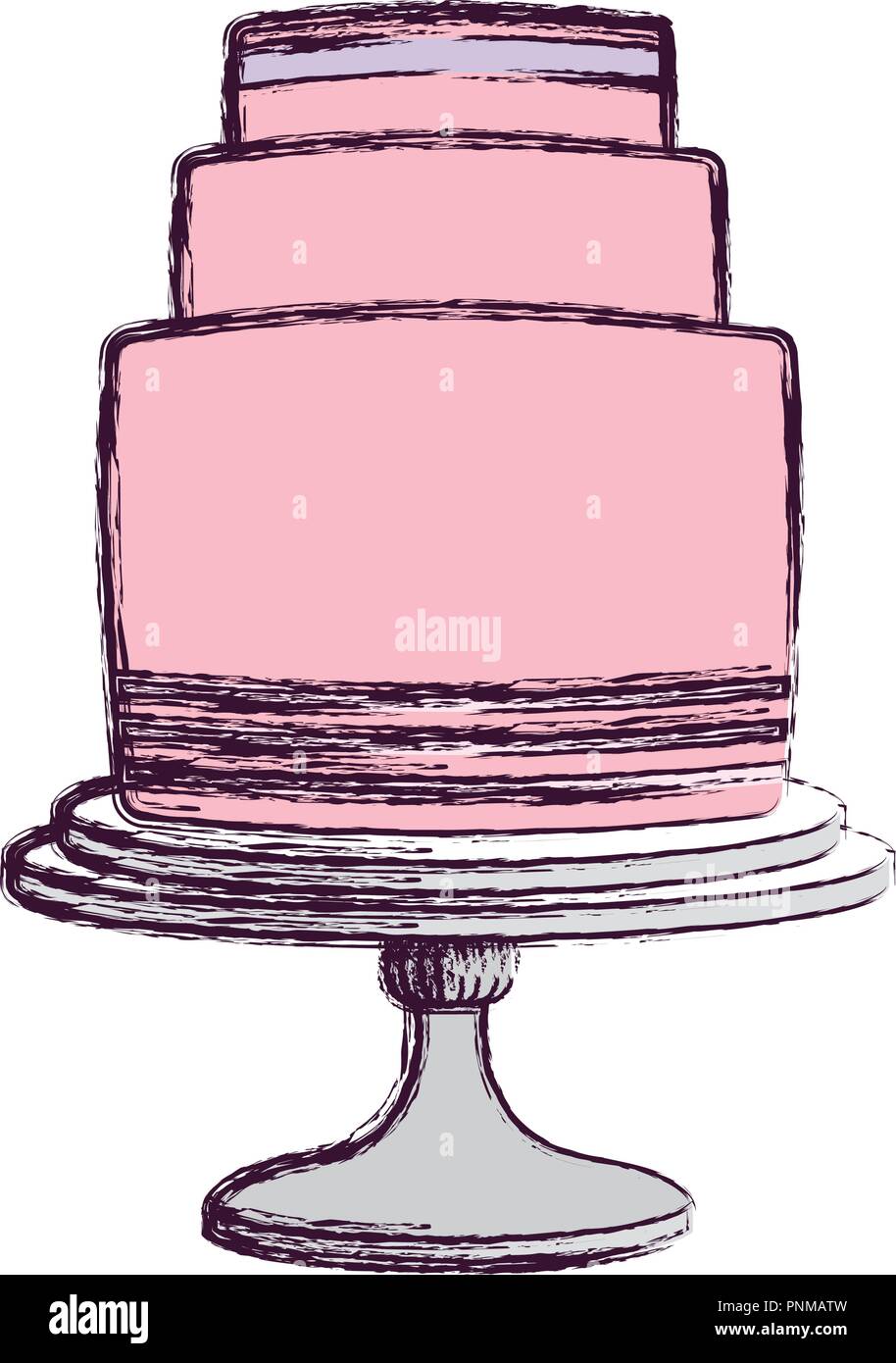 wedding cake decoration on stand vector illustration Stock Vector Image