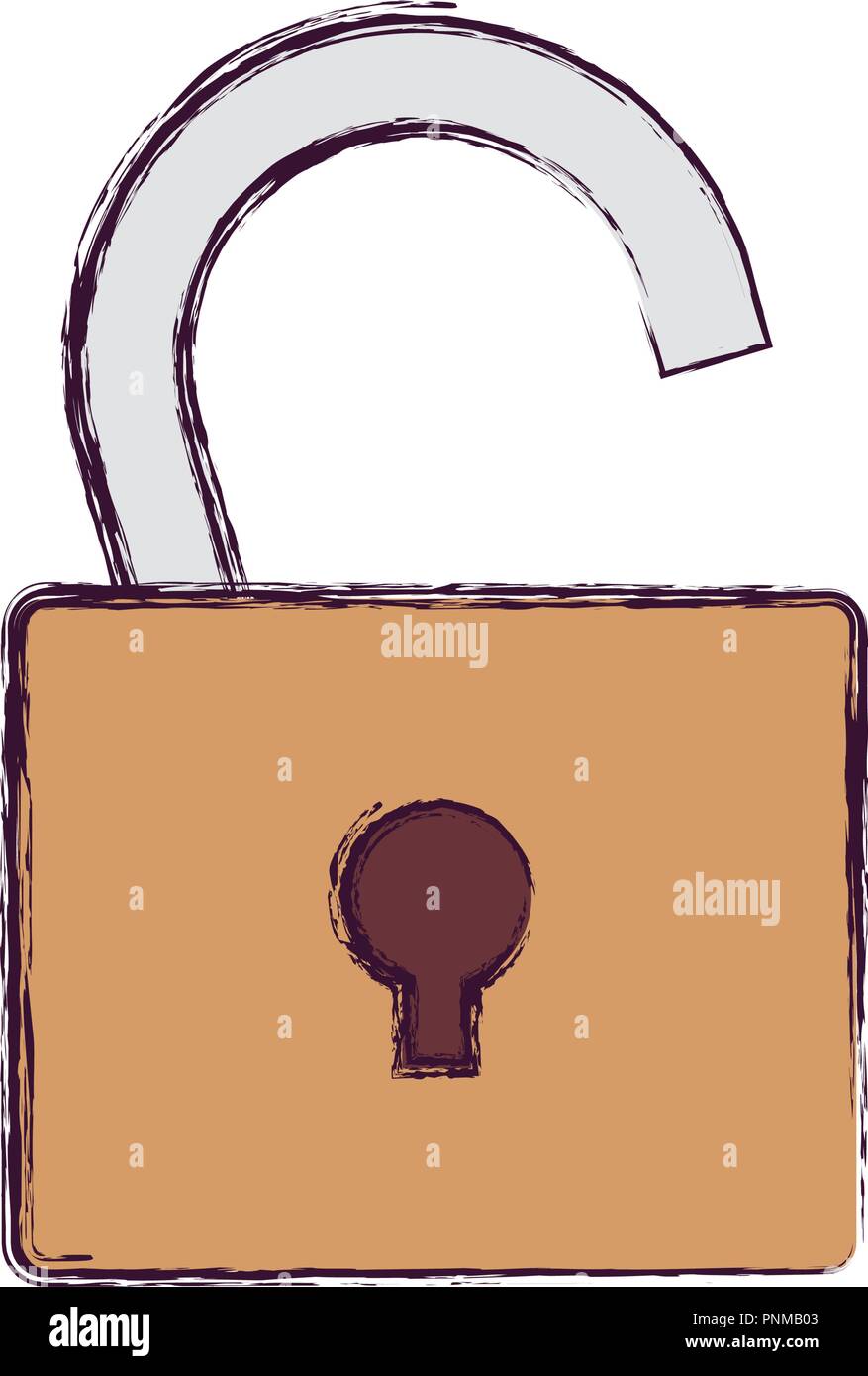 open padlock security protection icon vector illustration Stock Vector ...