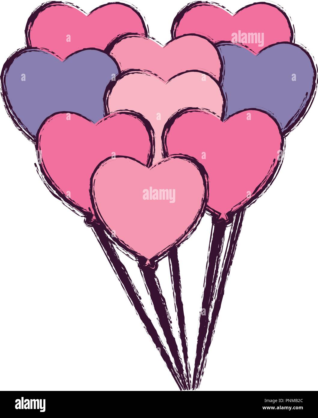 balloons in heart shape over white background, vector illustration ...
