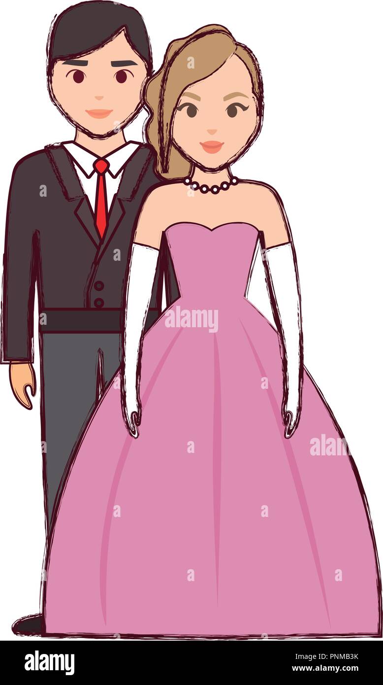 wedding couple icon over white background, vector illustration Stock ...