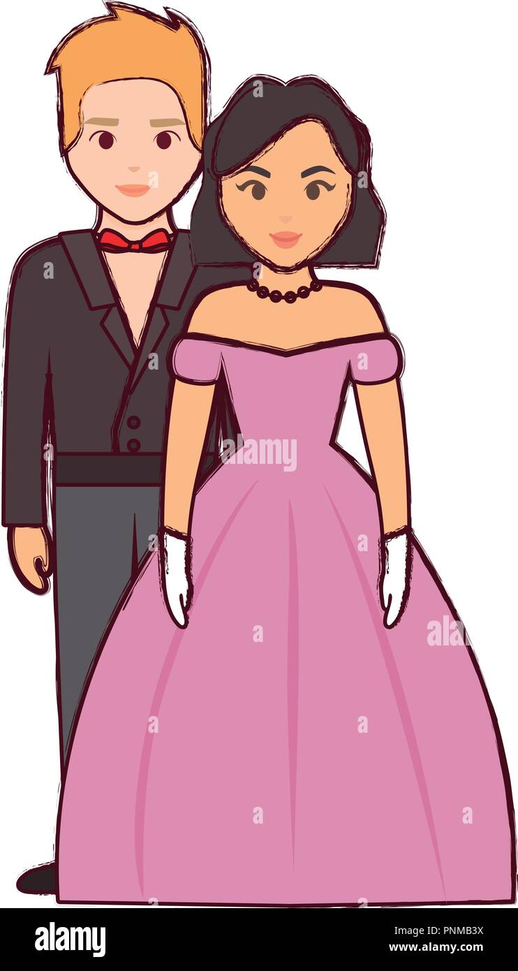 wedding couple icon over white background, vector illustration Stock ...