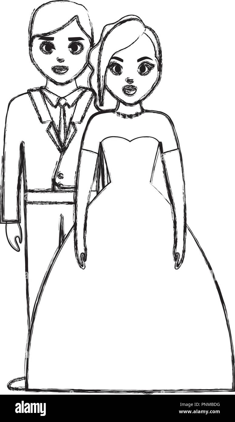 wedding couple icon over white background, vector illustration Stock ...
