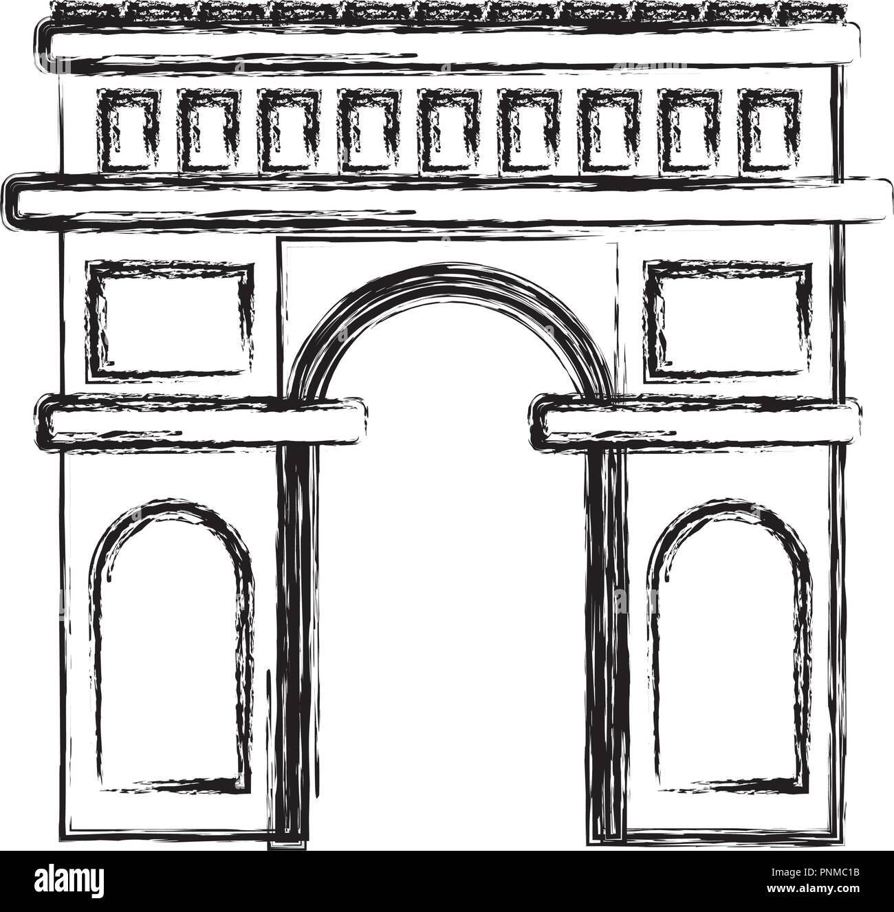 arch of triumph icon over white background, vector illustration Stock ...