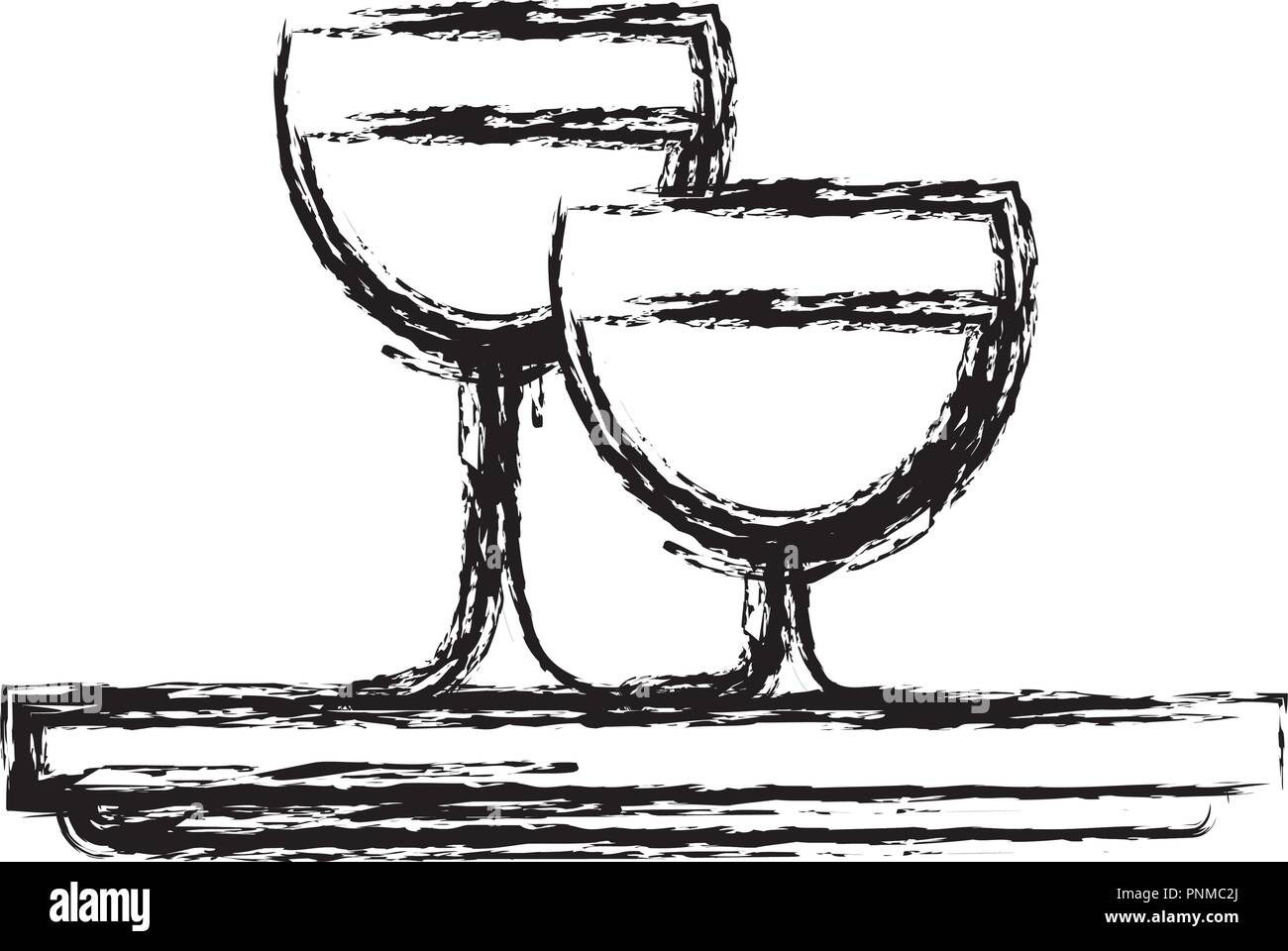wine glasses icon over white background, vector illustration Stock ...