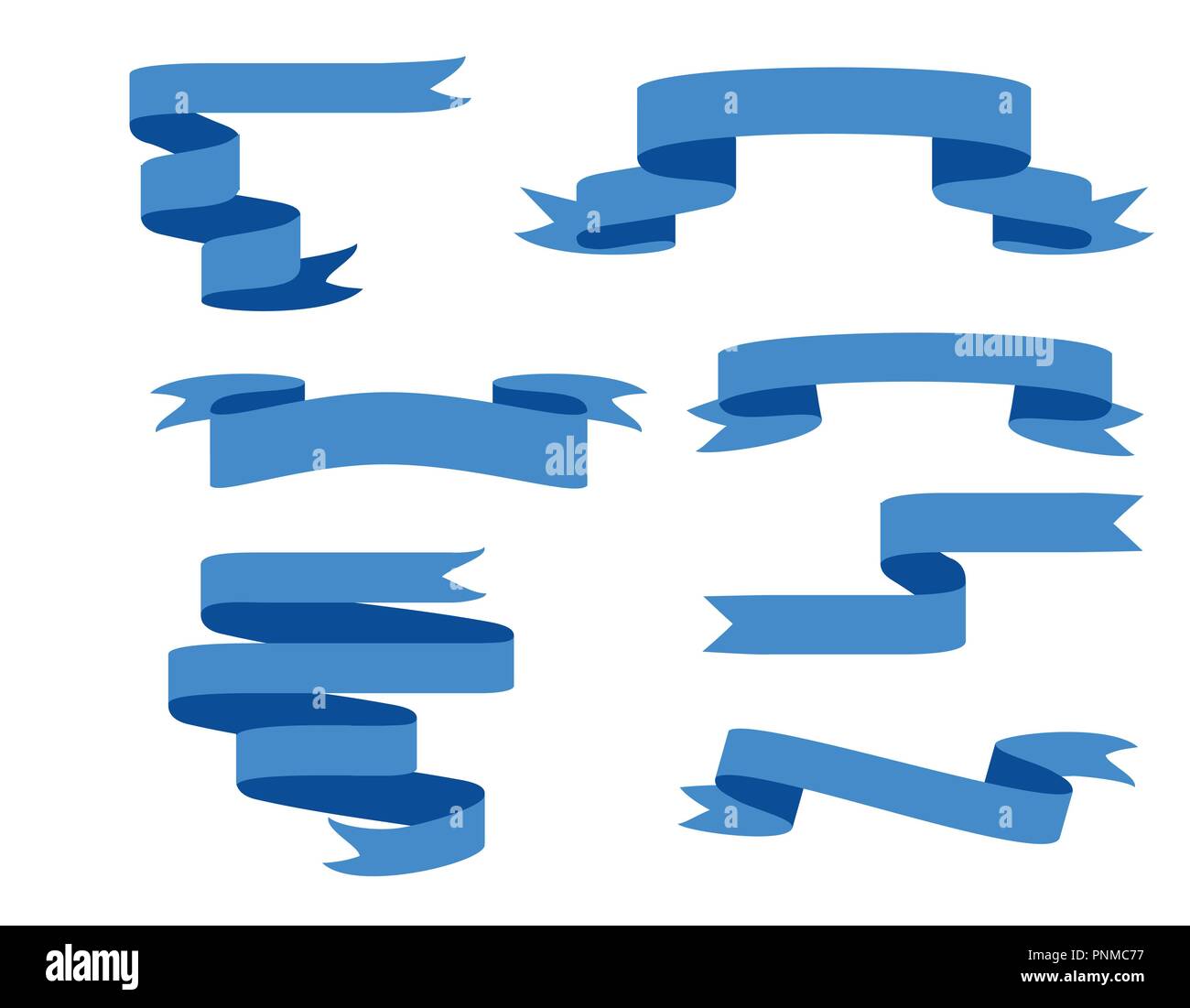 Blue ribbon banners set. Isolated on white background Stock Vector ...