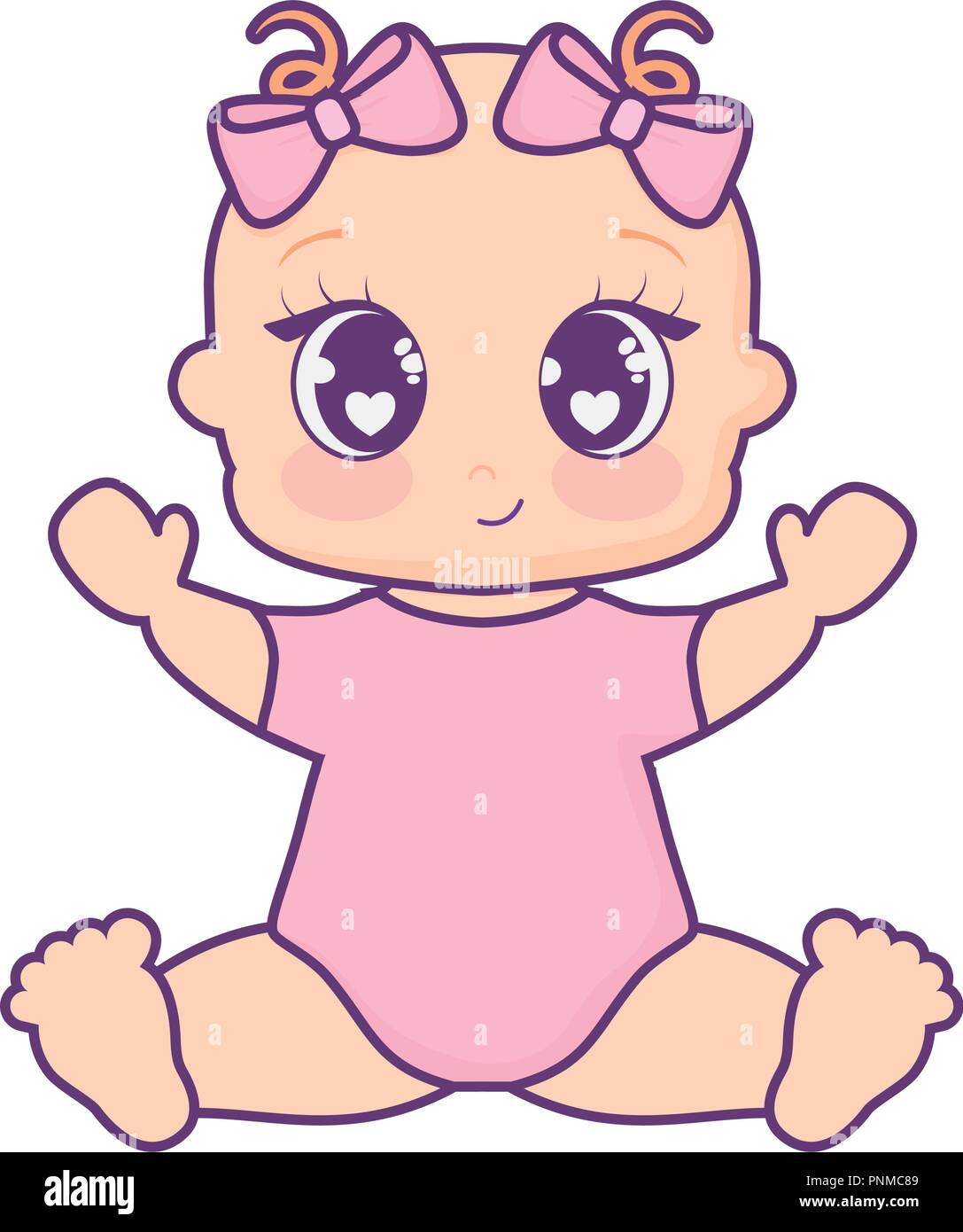 cartoon baby girl icon over white background, vector illustration Stock