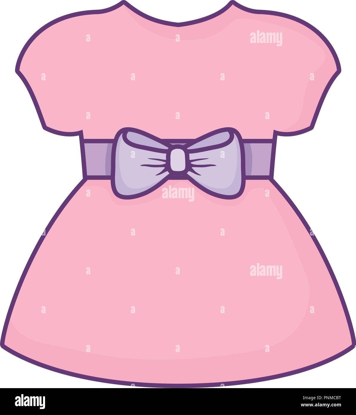baby girl dress icon over white background, vector illustration Stock