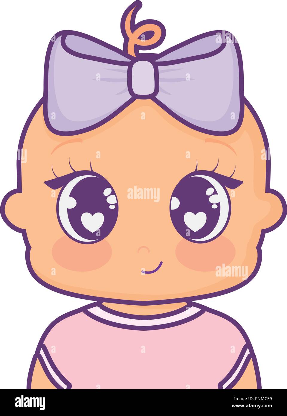 cartoon baby girl over white background, vector illustration Stock