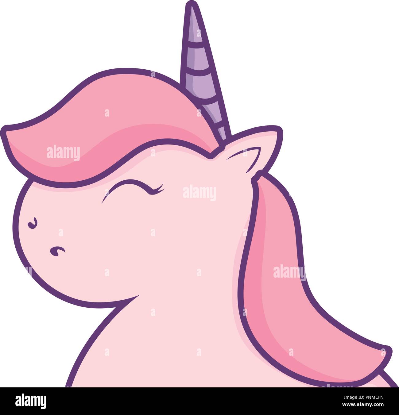 cute unicorn icon over white background, vector illustration Stock