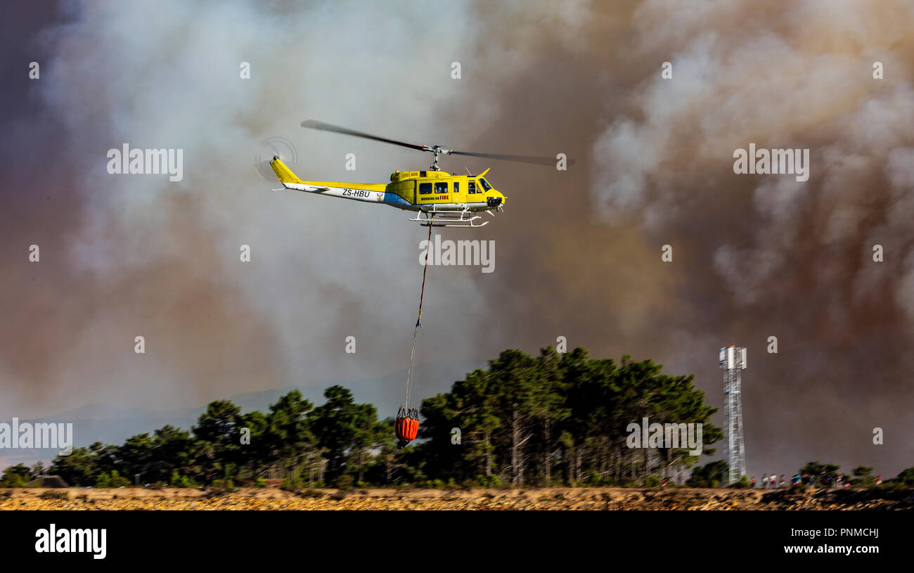 Fire Fighting Helicopter in Cape Town Stock Photo