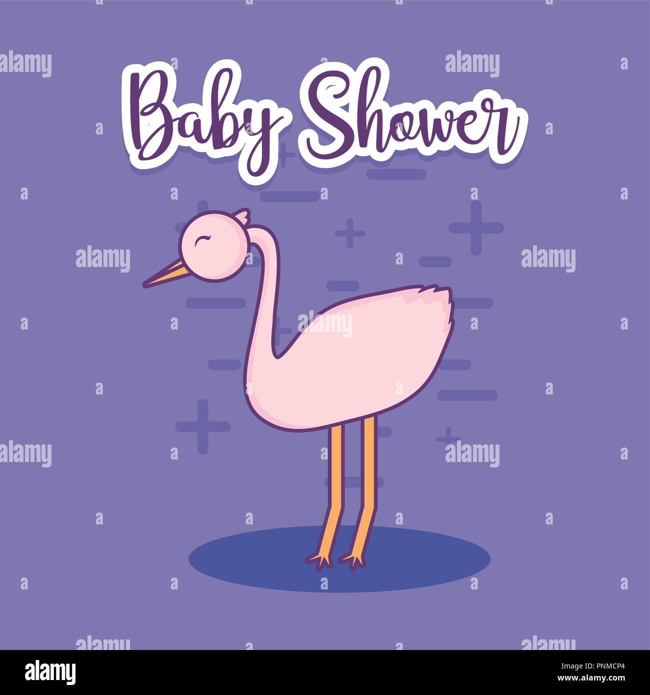 baby shower card with stork vector illustration design Stock Vector ...