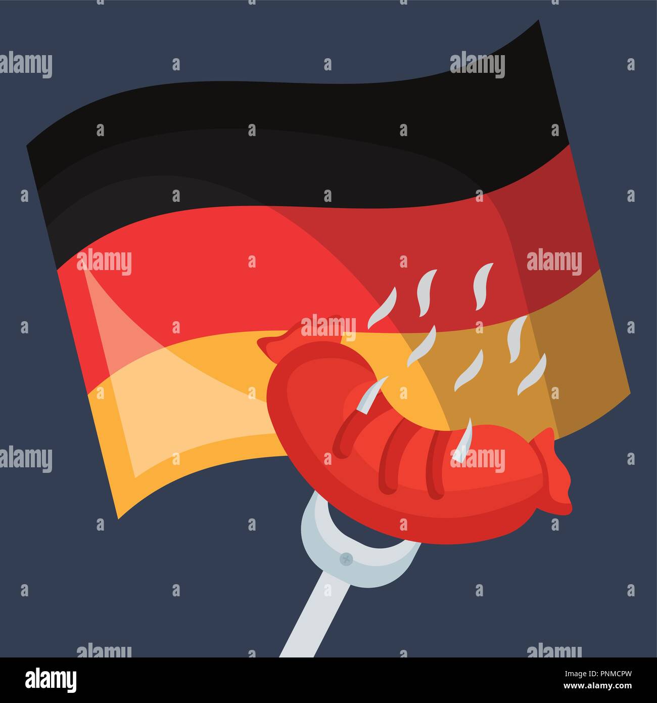 germany flag with sausage vector illustration design Stock Vector Image ...