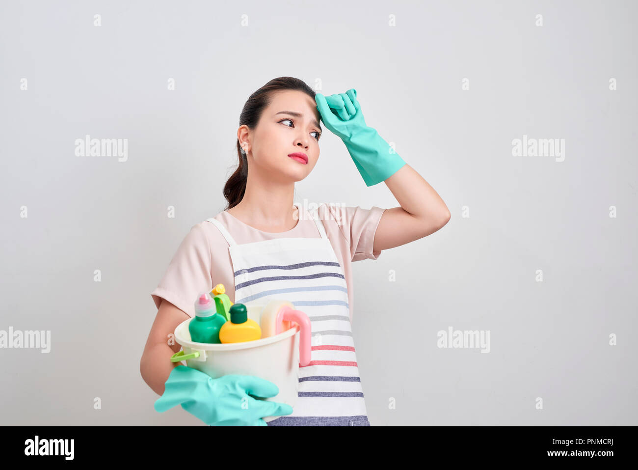 Asian housewife tired housework hi-res stock photography and images - Alamy