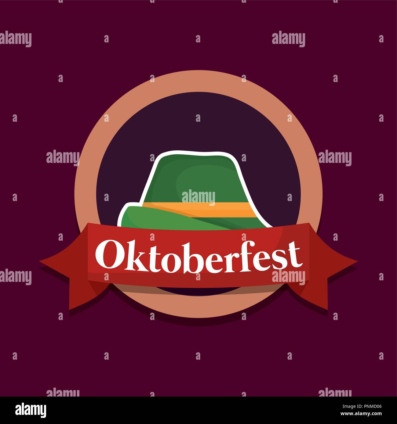 oktoberfest label with german hat vector illustration design Stock ...