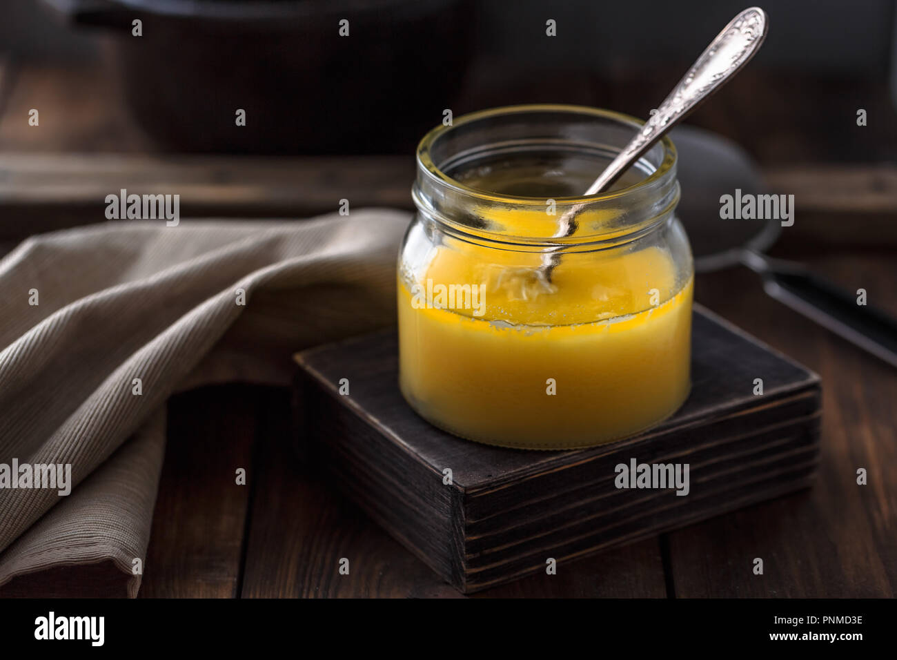 Ghee or clarified butter in a jar Stock Photo Alamy