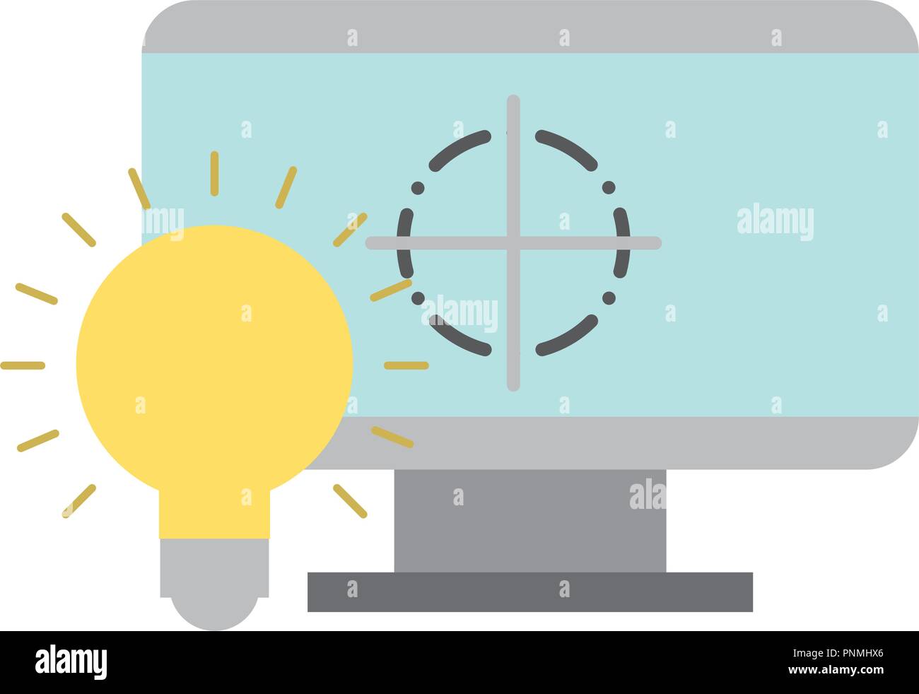 graphic design computer bulb idea creativity Stock Vector Image & Art ...
