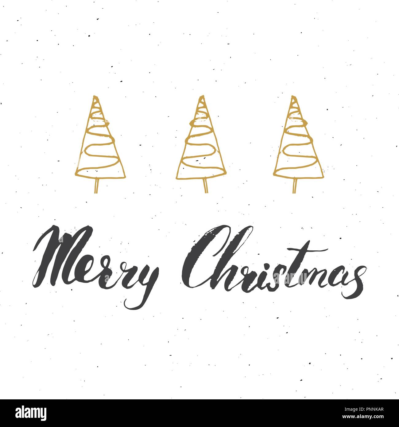 Merry Christmas Calligraphic Lettering. Typographic Greetings Design ...