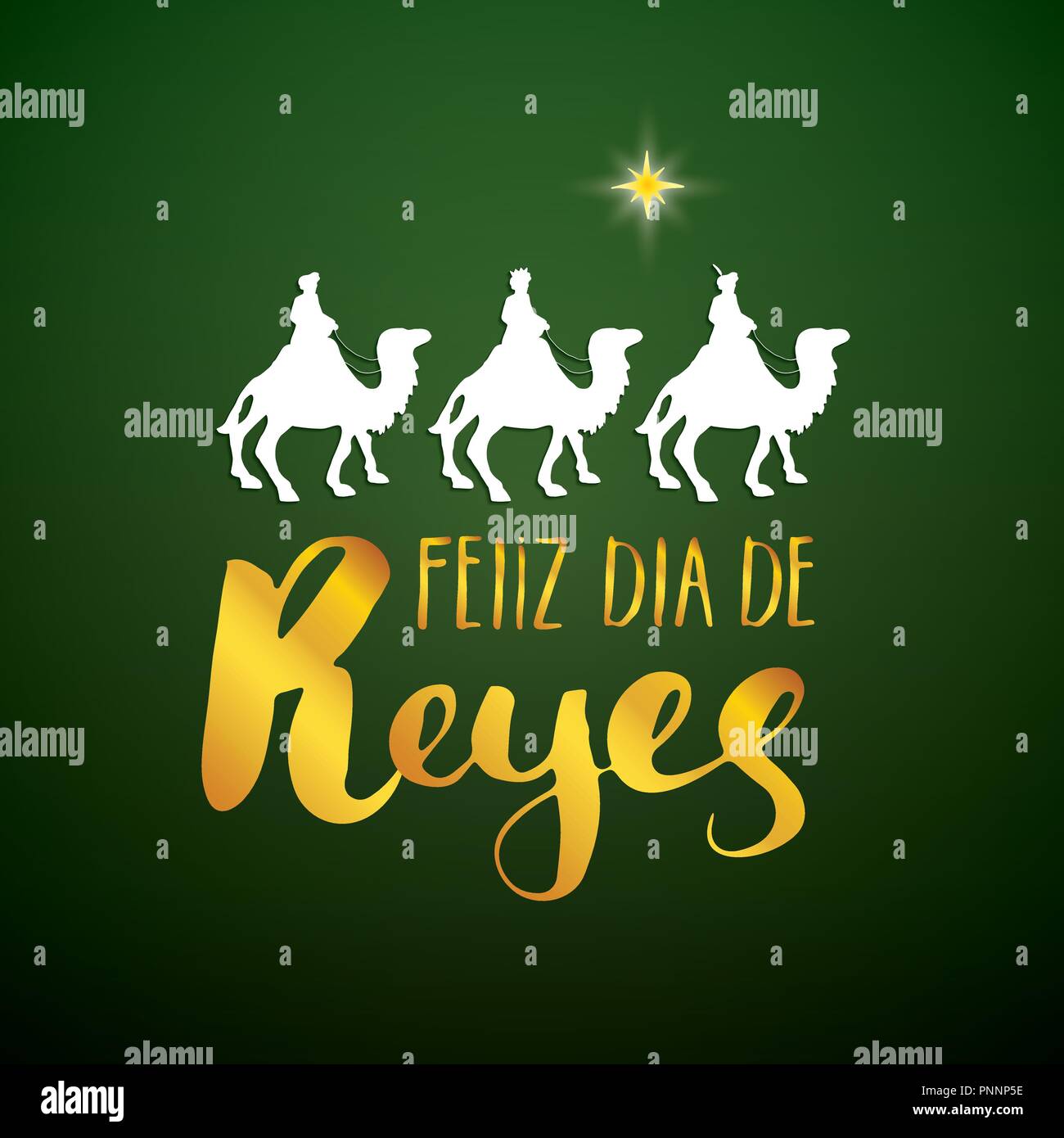 Feliz Dia de Reyes, Happy Day of kings, Calligraphic Lettering