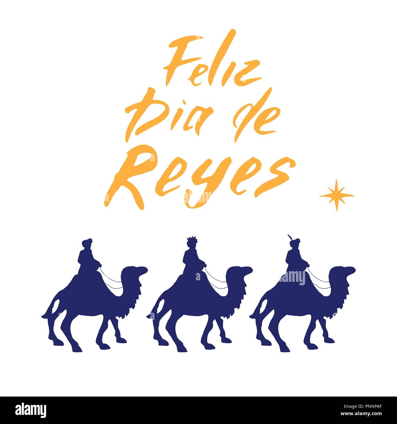 Feliz Dia de Reyes, Happy Day of kings, Calligraphic Lettering