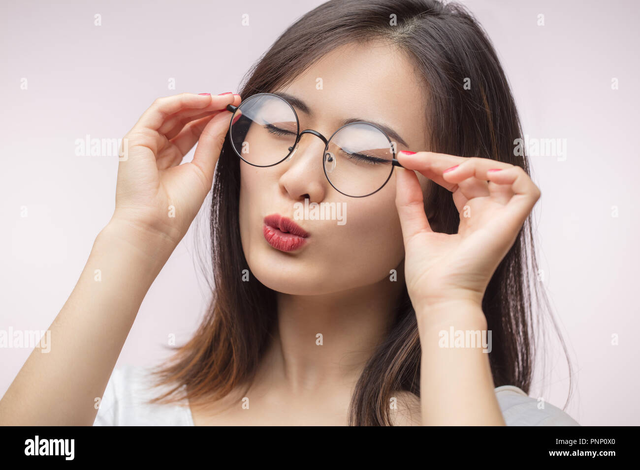 Young Asian Girl Wearing Glasses Stock Photos & Young ... Young Asian Girl Wea