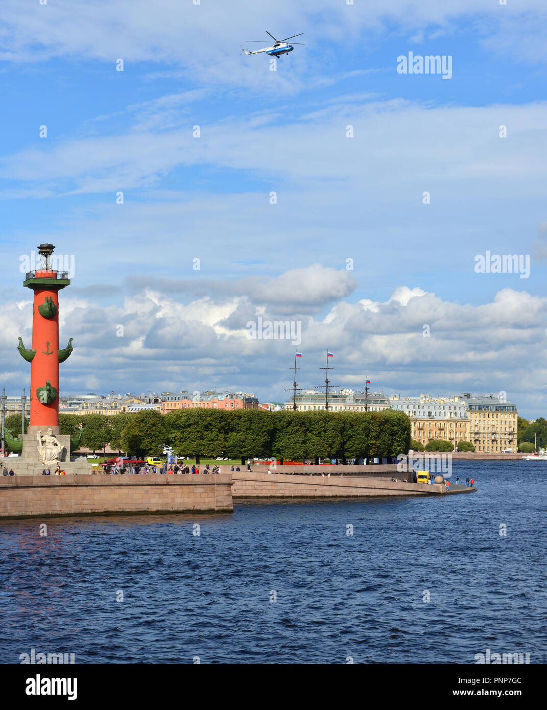 Ensemble of Spit (Strelka) of Vasilievsky island was built in early 19th century Stock Photo