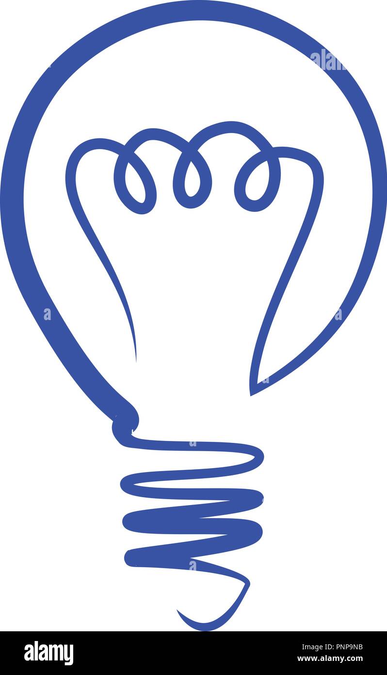 Light bulb idea line scetch vector tmblem Stock Vector