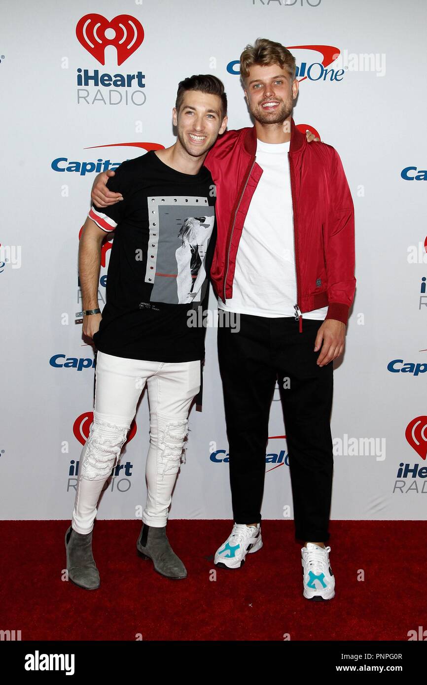 Las Vegas, USA. . 21st Sep, 2018. Jesse Jasso, Sandro Cavazza at arrivals for 2018 iHeartRadio Music Festival and Daytime Stage - FRI 2, T-Mobile Arena, Las Vegas, NV September 21, 2018. Credit: JA/Everett Collection/Alamy Live News Stock Photo