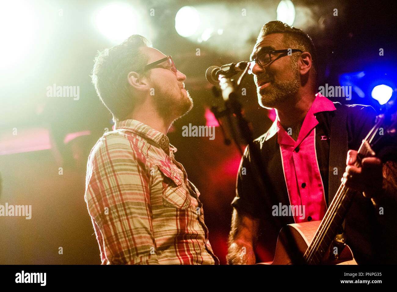 London, UK. 21st September 2018. The Dodge Brothers plays The Garage on Friday 21 September 2018 held at The Garage, London. Pictured:  Billy Lunn, from the band, The Subways, joins the band on stage. Picture by Julie Edwards. Credit: Julie Edwards/Alamy Live News Credit: Julie Edwards/Alamy Live News Stock Photo