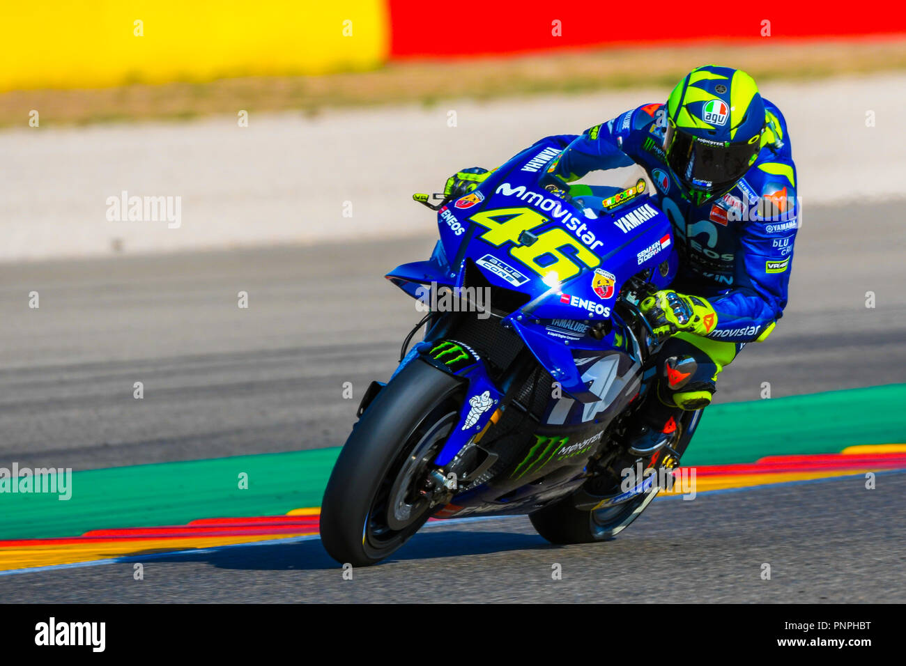 VALENTINO ROSSI (46) of Italy and Movistar Yamaha Moto GP during the MOTO  GP Free Practice