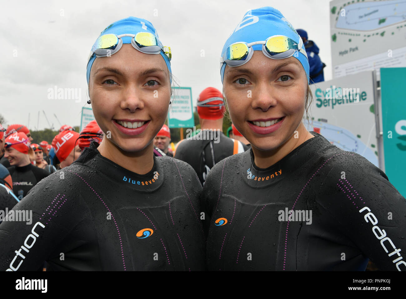 Katherine Gray,Katrina Gray is a twin sister participle Swim Serpentine 2018, London, UK. 22 September 2018. Credit: Picture Capital/Alamy Live News Stock Photo
