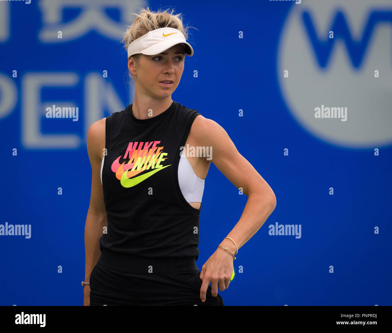 September 22, 2018 - Elina Svitolina of the Ukraine practices at the 2018  Dongfeng Motor Wuhan Open WTA Premier 5 tennis tournament Credit: AFP7/ZUMA  Wire/Alamy Live News Stock Photo - Alamy