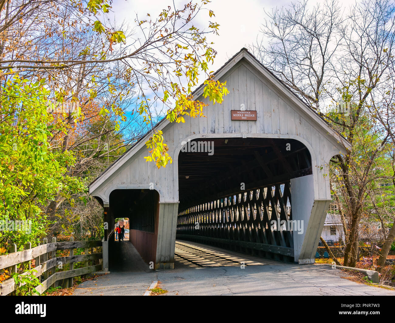 Woodstock Middle Bridge North Portal - Woodstock, VT Stock Photo - Alamy