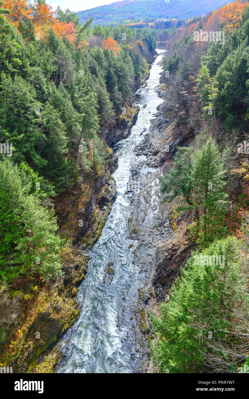 Quechee and Ottauquechee River Hartford, Vermont Stock Photo