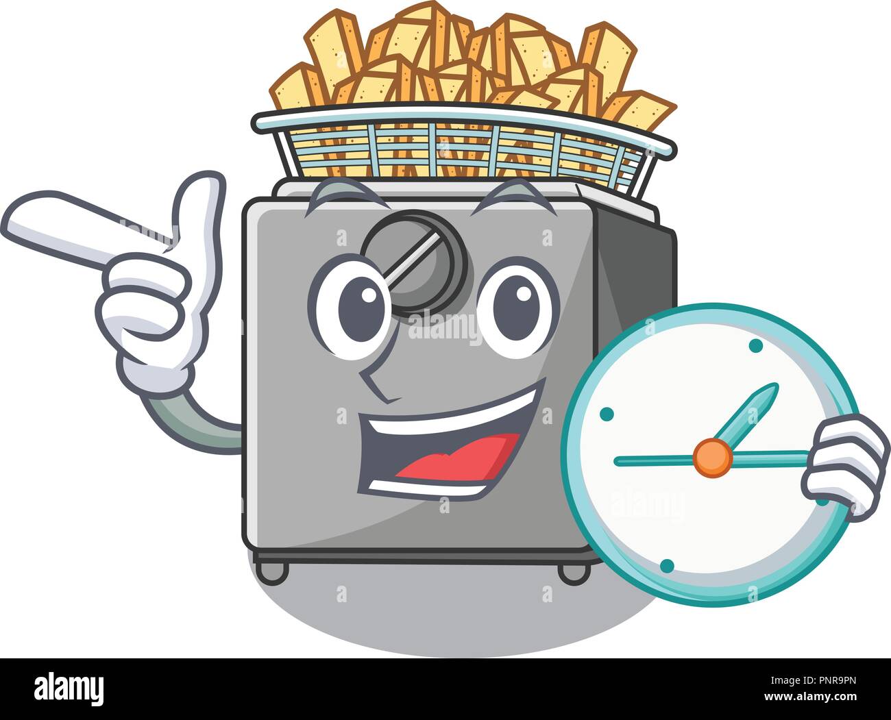 With clock character deep fryer on restaurant kitchen Stock Vector Image & Art Alamy