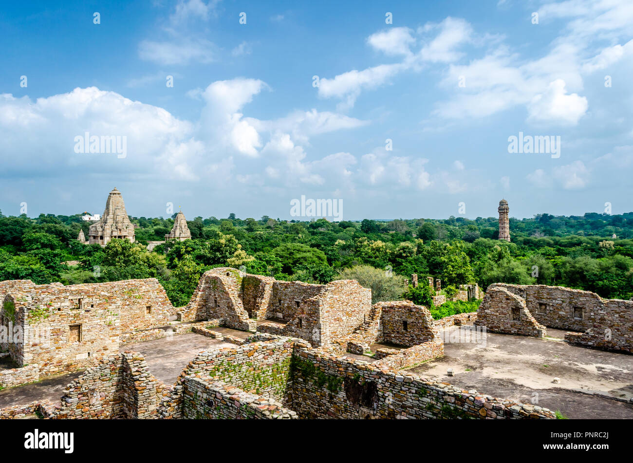 Ruins of Chittorgarh fort, UNESCO world heritage site, India Stock Photo