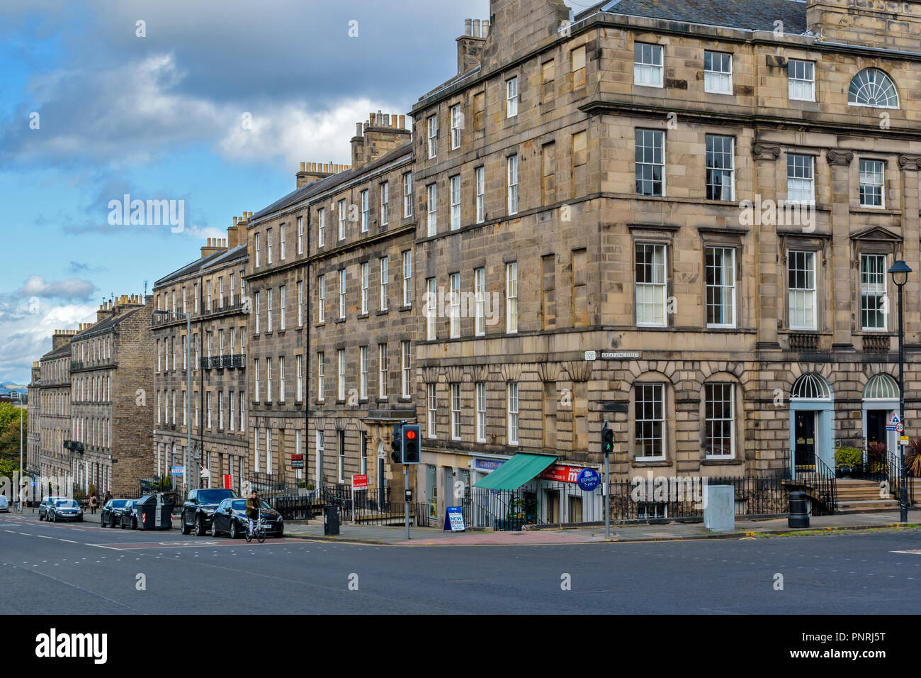 EDINBURGH SCOTLAND ARCHITECTURE HOUSES AND SHOPS DUNDAS STREET