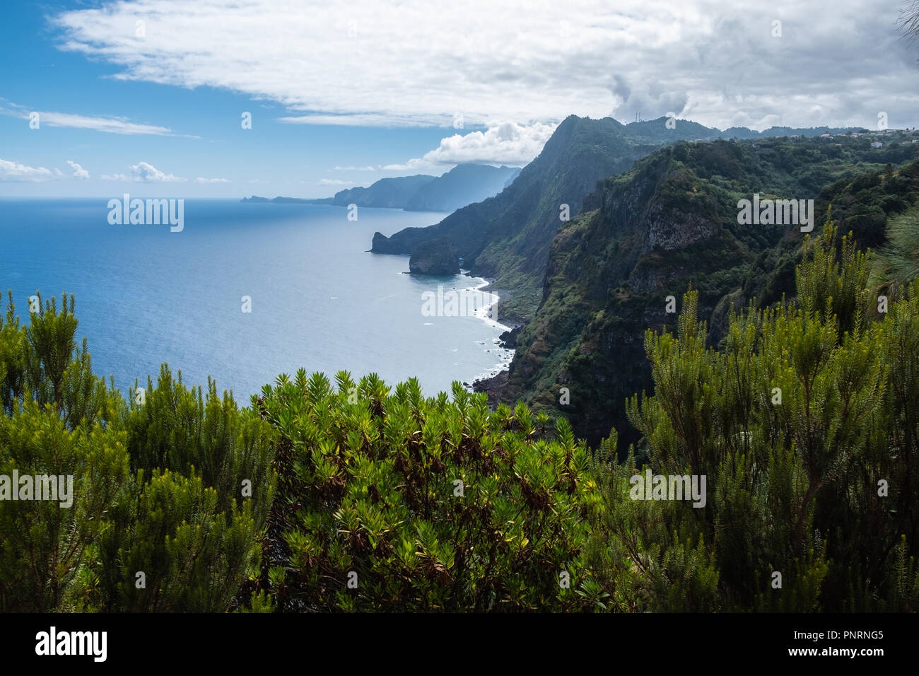 North coast of Madeira, Santana village Stock Photo - Alamy