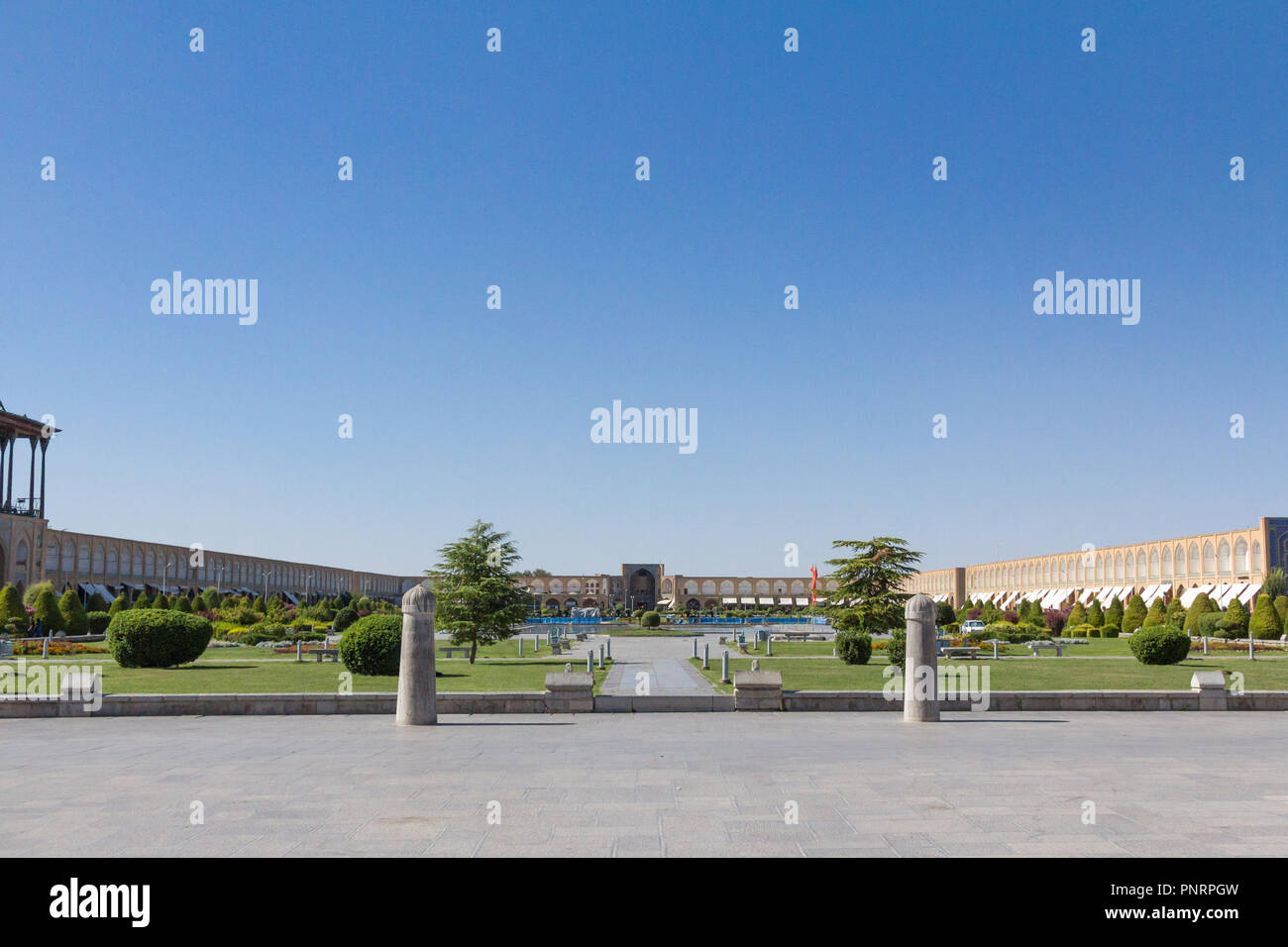 Naqsh e Jahan Square, also known as Meidan Emam, or Imam Square, in Isfahan, Iran. It is a square situated at the center of Isfahan city, Iran, a majo Stock Photo