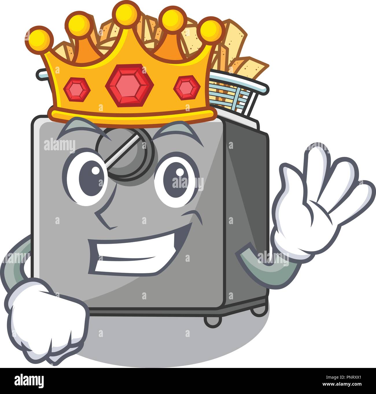 King deep fryer machine isolated on mascot Stock Vector Image & Art Alamy
