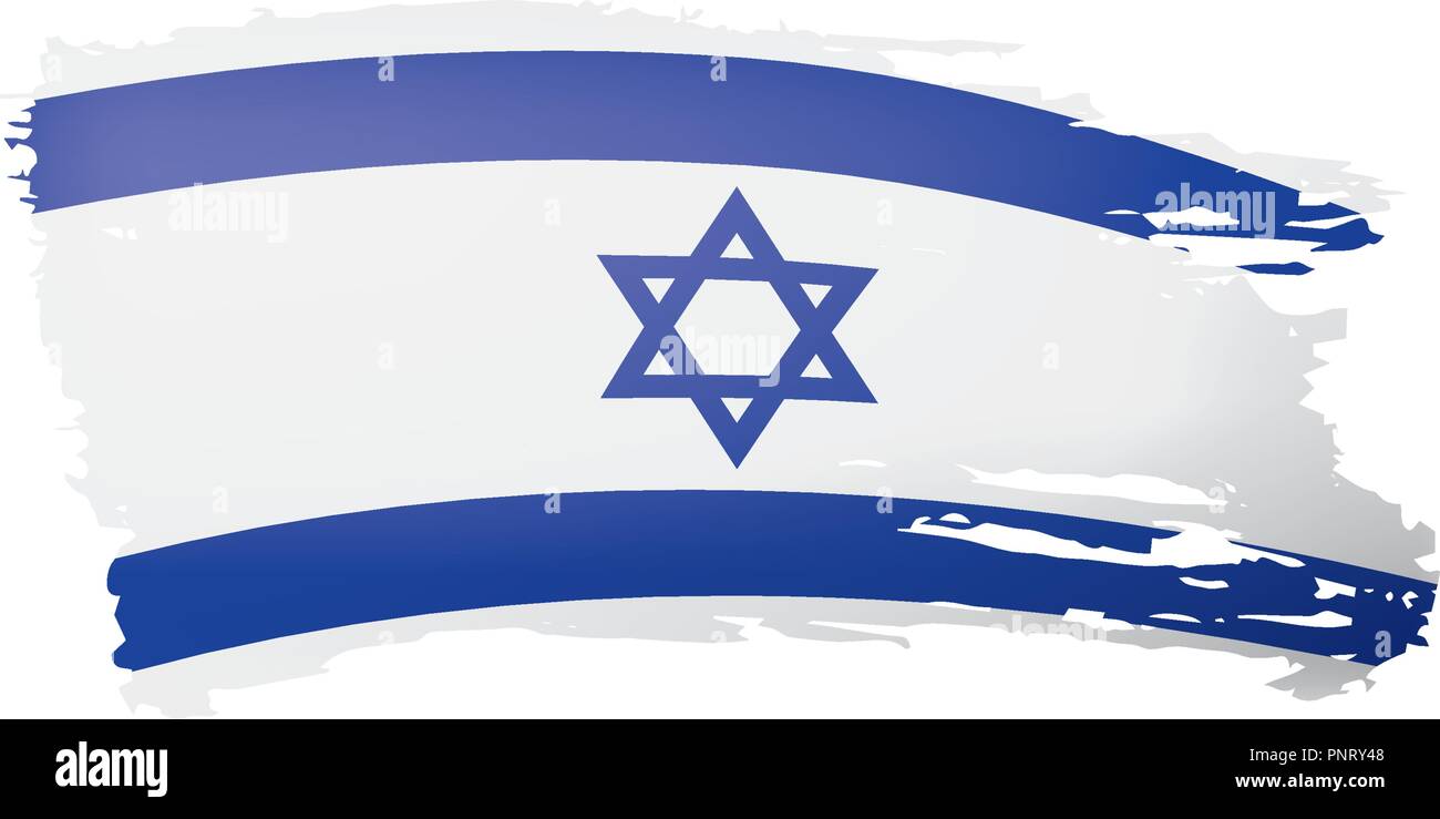 Israel flag, vector illustration on a white background Stock Vector ...