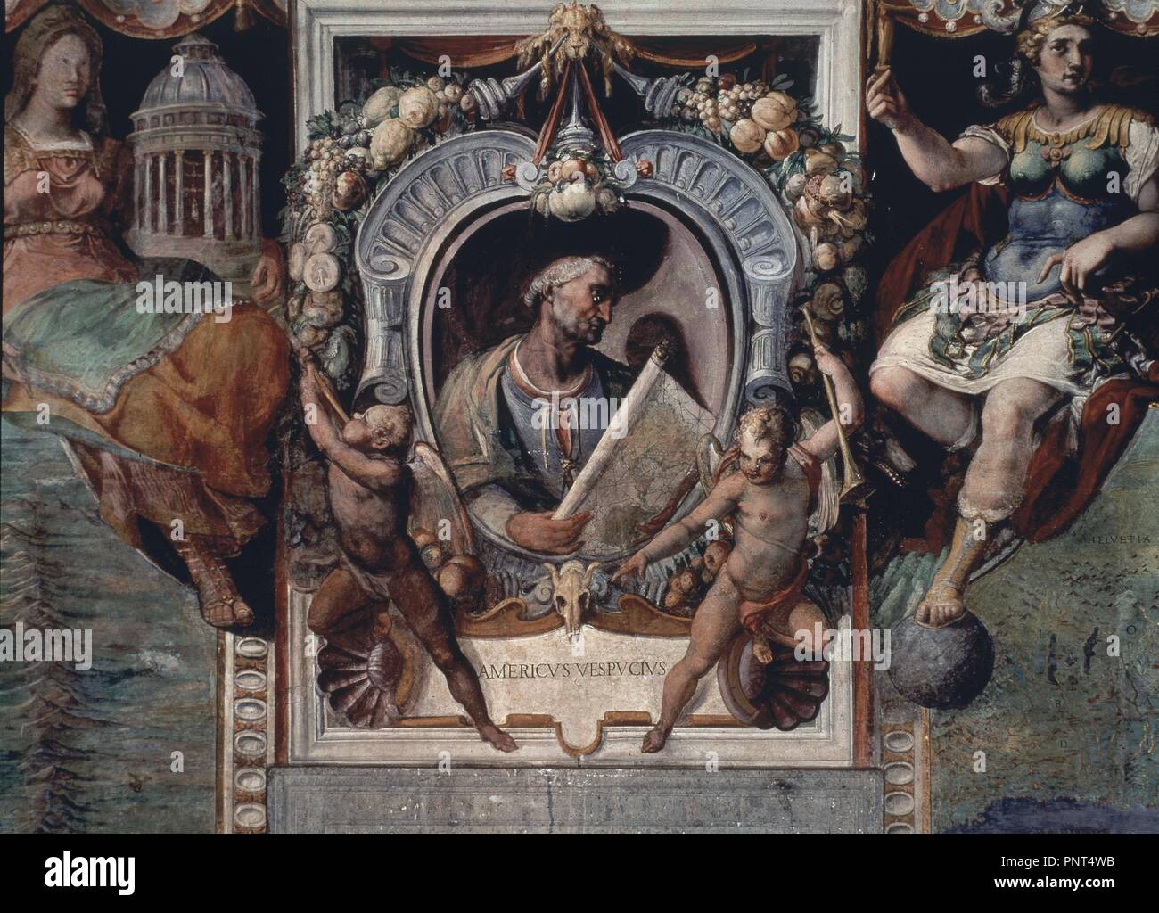 AMERICO VESPUCIO (1454/1512) RETRATO DE LA SALA DEL MAPAMUNDI. Location: PALACIO FARNESE. CAPRAROLA. ITALIA. Stock Photo