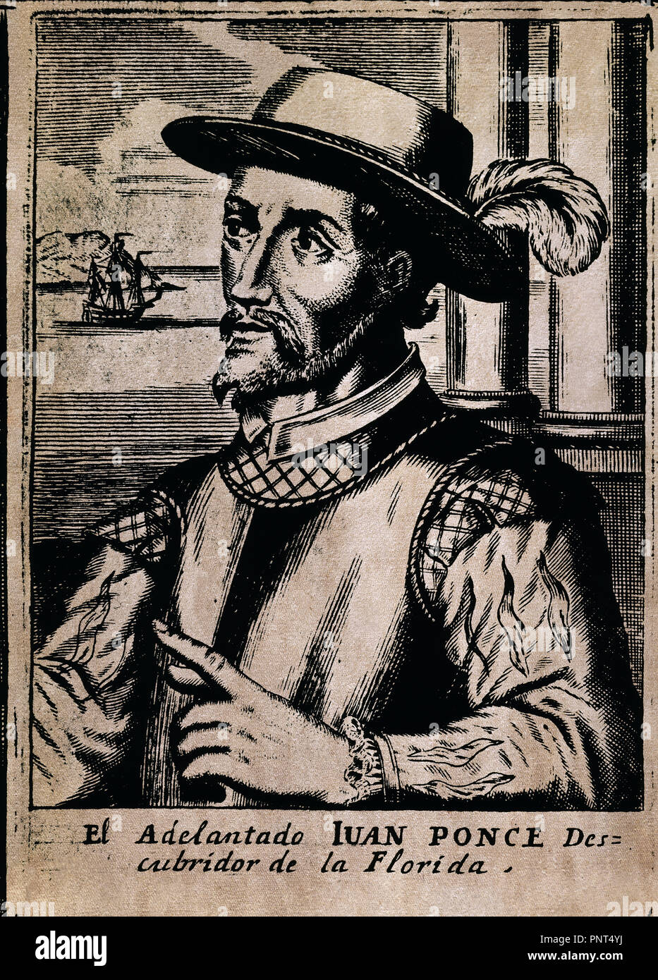 Portrait of Juan Ponce de León (14601521), was a Spanish conquistador