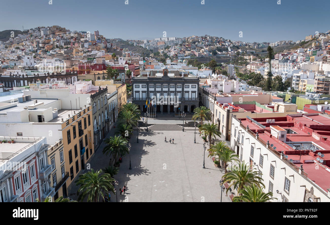 Views of the city of Las Palmas de Gran Canaria, Canary Islands, Spain,  from the belltower of the Cath Stock Photo - Alamy